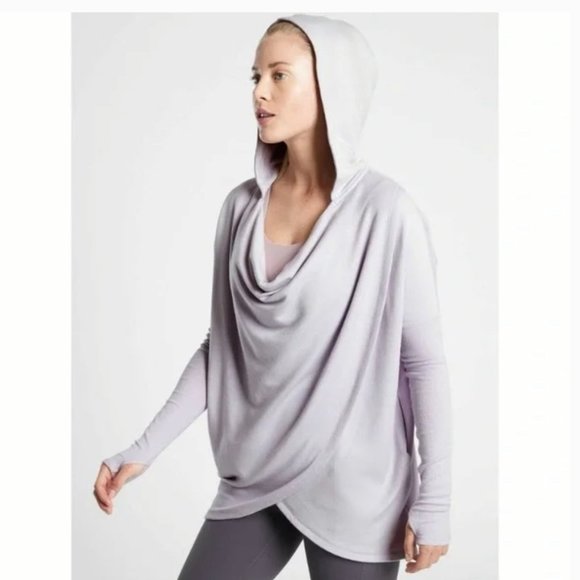 GUC Athleta Purple Purana Hooded Crossover Wrap Cardigan Sweatshirt Size M/T - Picture 6 of 6